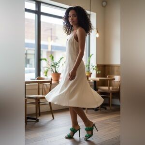 Steve Madden Women's Green Braided Heeled Sandal-  Size 8.5